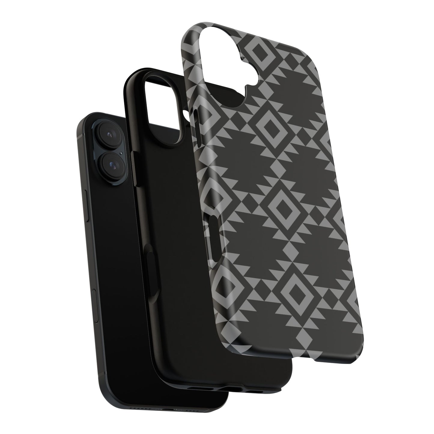 iPHONE Tribal Pattern Black and Grey Tough Phone Case | MADE FOR HIM AND HER