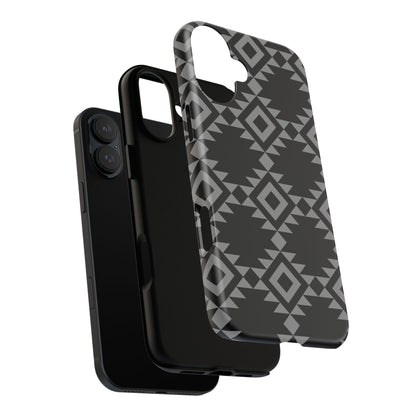 iPHONE Tribal Pattern Black and Grey Tough Phone Case | MADE FOR HIM AND HER