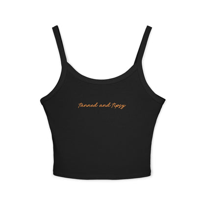 "Tanned and Tipsy" Trendy Women's Spaghetti Strap Tank Top - Summer Essential
