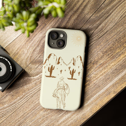 iPHONE Cowboy Riding into the Sunset Tough Phone Case