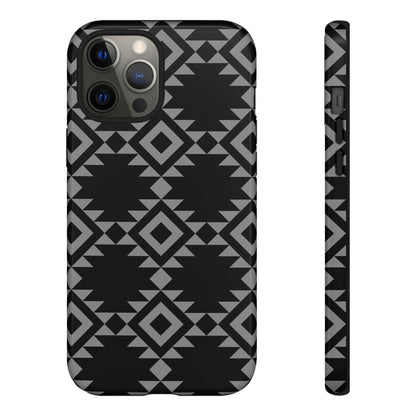 iPHONE Tribal Pattern Black and Grey Tough Phone Case | MADE FOR HIM AND HER