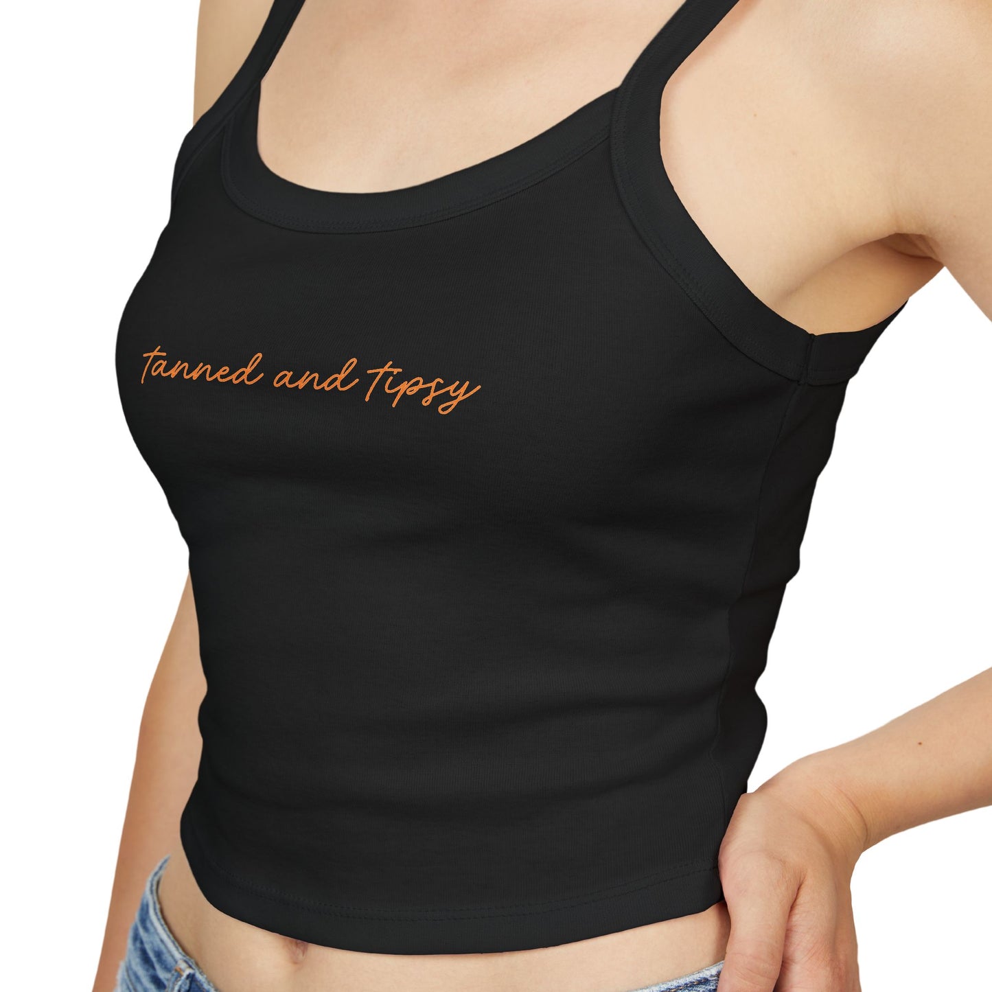 "Tanned and Tipsy" Trendy Women's Spaghetti Strap Tank Top - Summer Essential