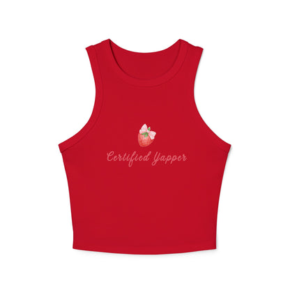 Certified Yapper Women's Micro Rib Racer Tank Top - Trendy and Fun