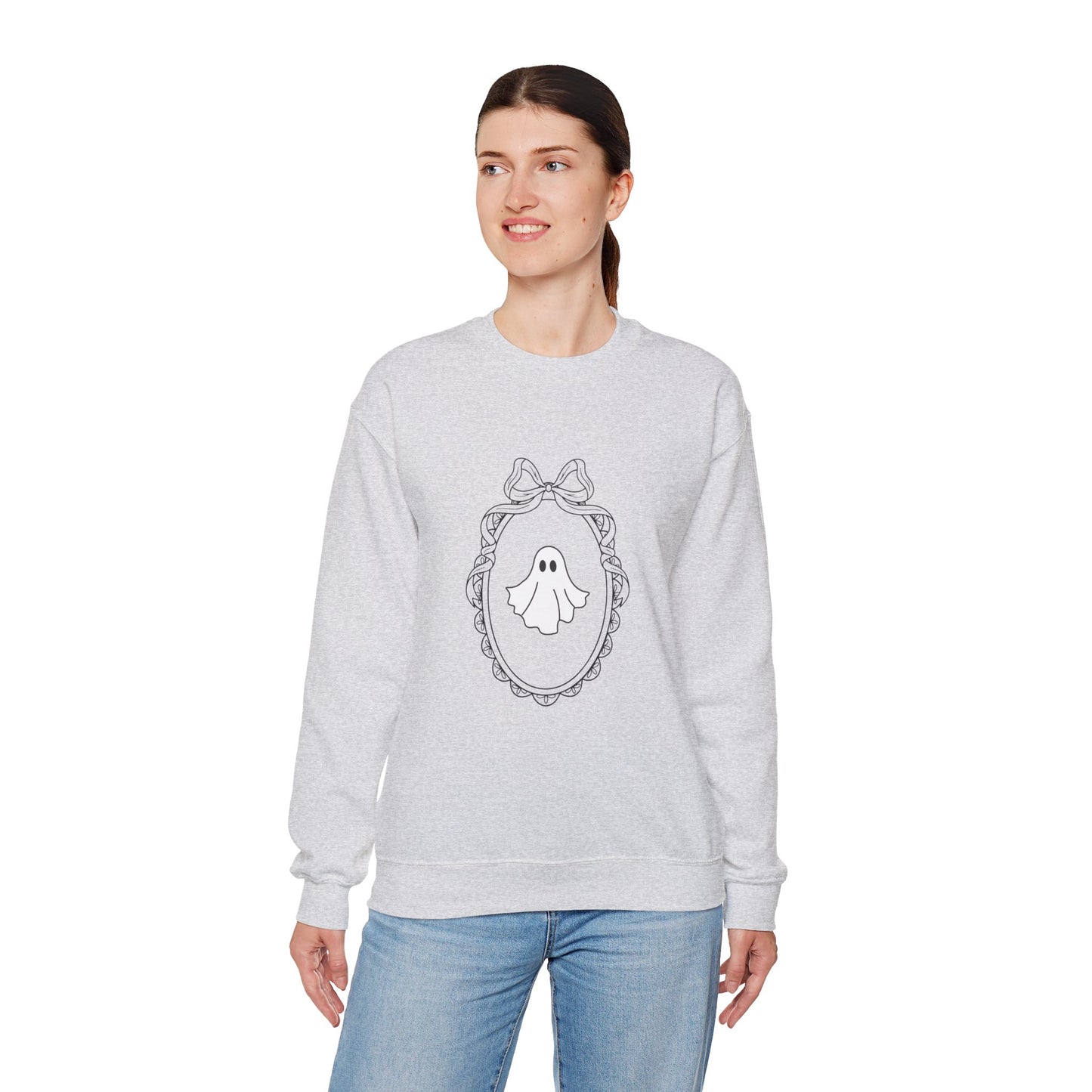 Cute Ghost Crewneck Sweatshirt | Cozy Unisex Fall Apparel, Halloween Outfit, Spooky Season Gift, Casual Comfort