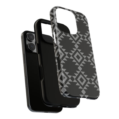iPHONE Tribal Pattern Black and Grey Tough Phone Case | MADE FOR HIM AND HER
