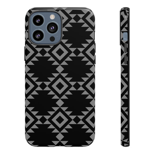 iPHONE Tribal Pattern Black and Grey Tough Phone Case | MADE FOR HIM AND HER
