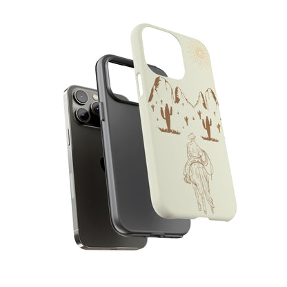 iPHONE Cowboy Riding into the Sunset Tough Phone Case