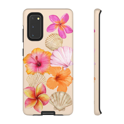 SAMSUNG Tropical Floral and Seashell Tough Phone Case l Vibrant Summer Accessory, Durable Tough Case for All Occasions
