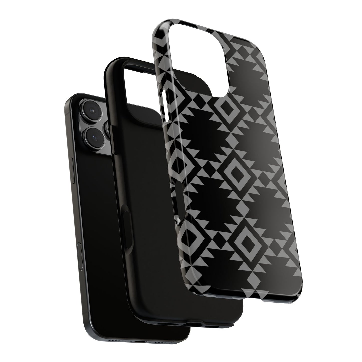 iPHONE Tribal Pattern Black and Grey Tough Phone Case | MADE FOR HIM AND HER