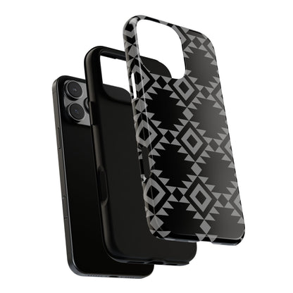 iPHONE Tribal Pattern Black and Grey Tough Phone Case | MADE FOR HIM AND HER