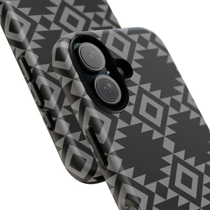 iPHONE Tribal Pattern Black and Grey Tough Phone Case | MADE FOR HIM AND HER
