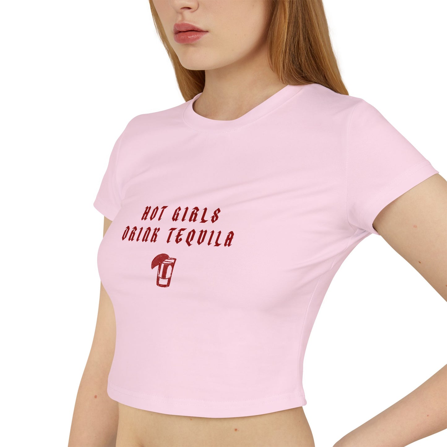 Hot Girls Drink Tequila Baby Tee - Trendy Cropped Top for Fun Nights Out