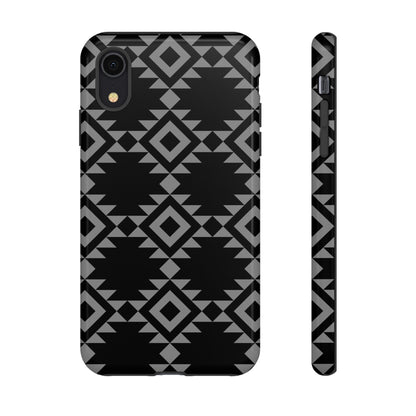 iPHONE Tribal Pattern Black and Grey Tough Phone Case | MADE FOR HIM AND HER