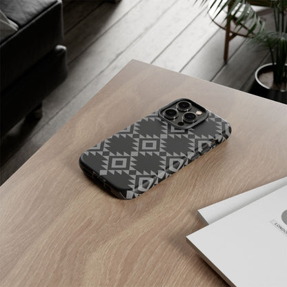 iPHONE Tribal Pattern Black and Grey Tough Phone Case | MADE FOR HIM AND HER