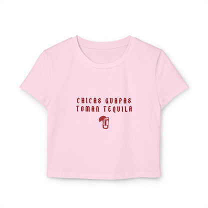 Camiseta de bebé "Chicas Guapas Tomate Tequila" - Top Corto Moderno para Salidas Nocturnas Divertidas