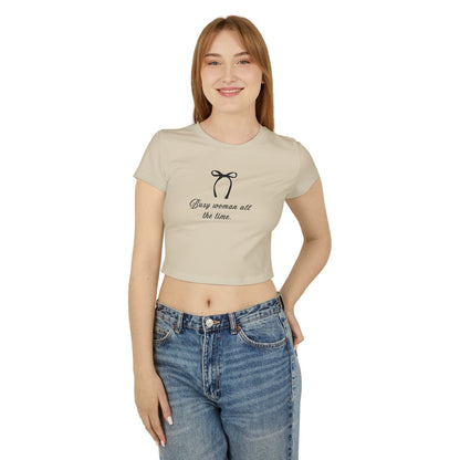 Busy Woman Baby Tee - Stylish Women's Cropped T-Shirt for Everyday Wear