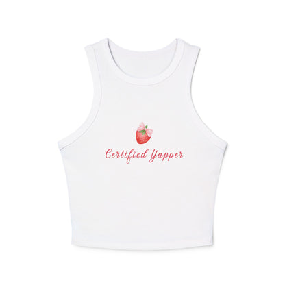 Certified Yapper Women's Micro Rib Racer Tank Top - Trendy and Fun