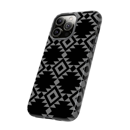 iPHONE Tribal Pattern Black and Grey Tough Phone Case | MADE FOR HIM AND HER