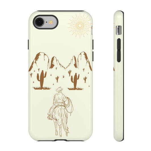 iPHONE Cowboy Riding into the Sunset Tough Phone Case