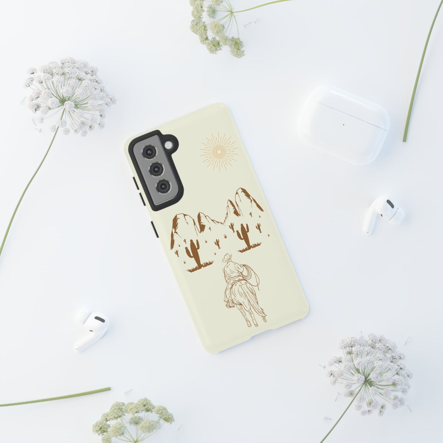 SAMSUNG Cowboy Riding into the Sunset Tough Phone Case