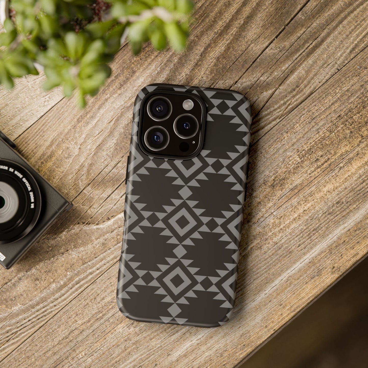 iPHONE Tribal Pattern Black and Grey Tough Phone Case | MADE FOR HIM AND HER