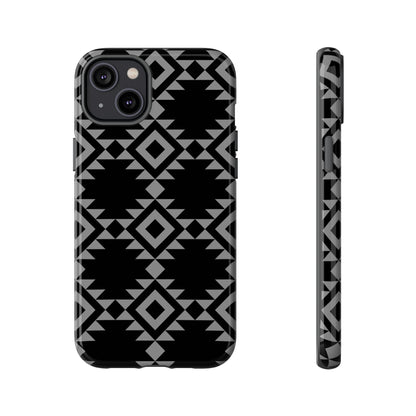 iPHONE Tribal Pattern Black and Grey Tough Phone Case | MADE FOR HIM AND HER
