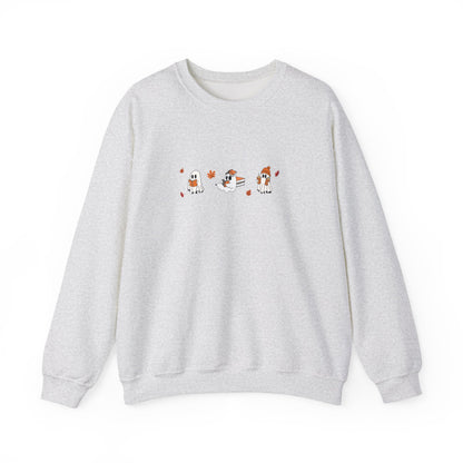 Cute Ghosts with Books Cozy Unisex Crewneck Sweatshirt l Perfect for Holidays, Casual Wear, Gifts, Winter, Relaxed Style