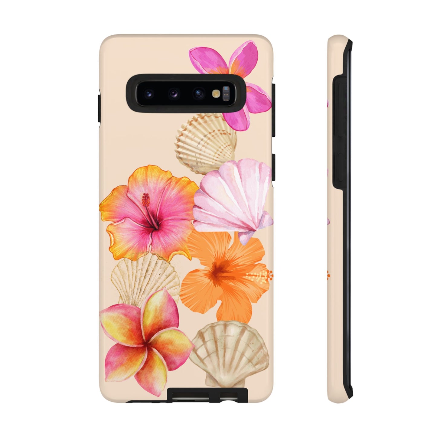 SAMSUNG Tropical Floral and Seashell Tough Phone Case l Vibrant Summer Accessory, Durable Tough Case for All Occasions