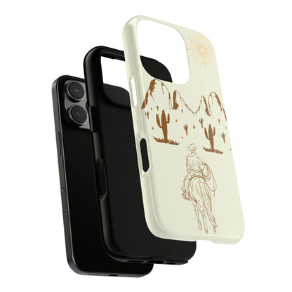 iPHONE Cowboy Riding into the Sunset Tough Phone Case