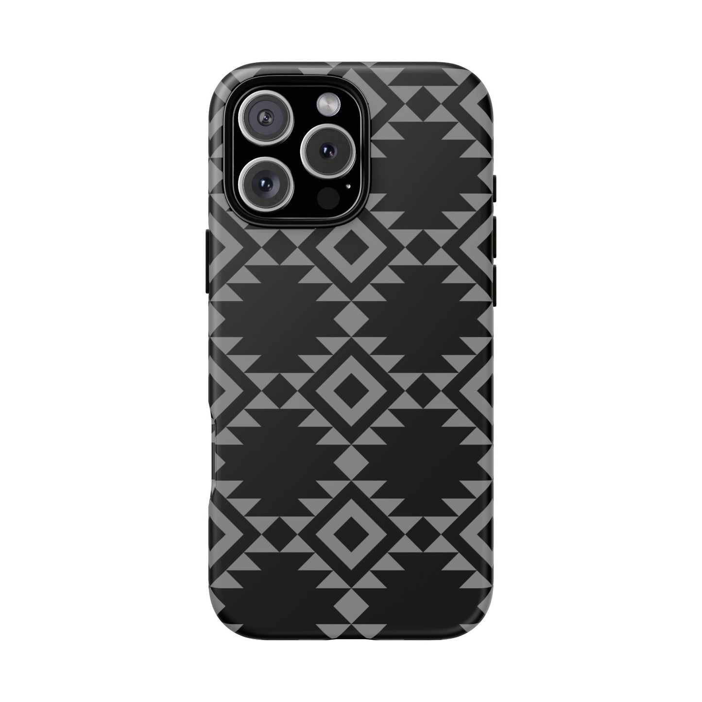iPHONE Tribal Pattern Black and Grey Tough Phone Case | MADE FOR HIM AND HER