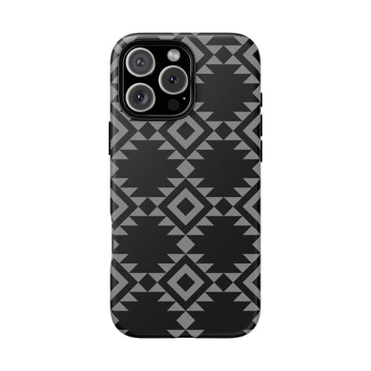 iPHONE Tribal Pattern Black and Grey Tough Phone Case | MADE FOR HIM AND HER