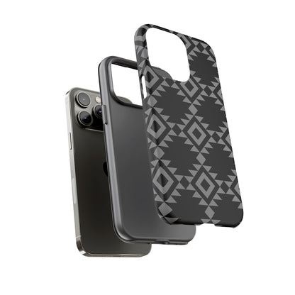 iPHONE Tribal Pattern Black and Grey Tough Phone Case | MADE FOR HIM AND HER