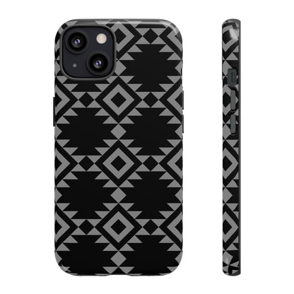 iPHONE Tribal Pattern Black and Grey Tough Phone Case | MADE FOR HIM AND HER