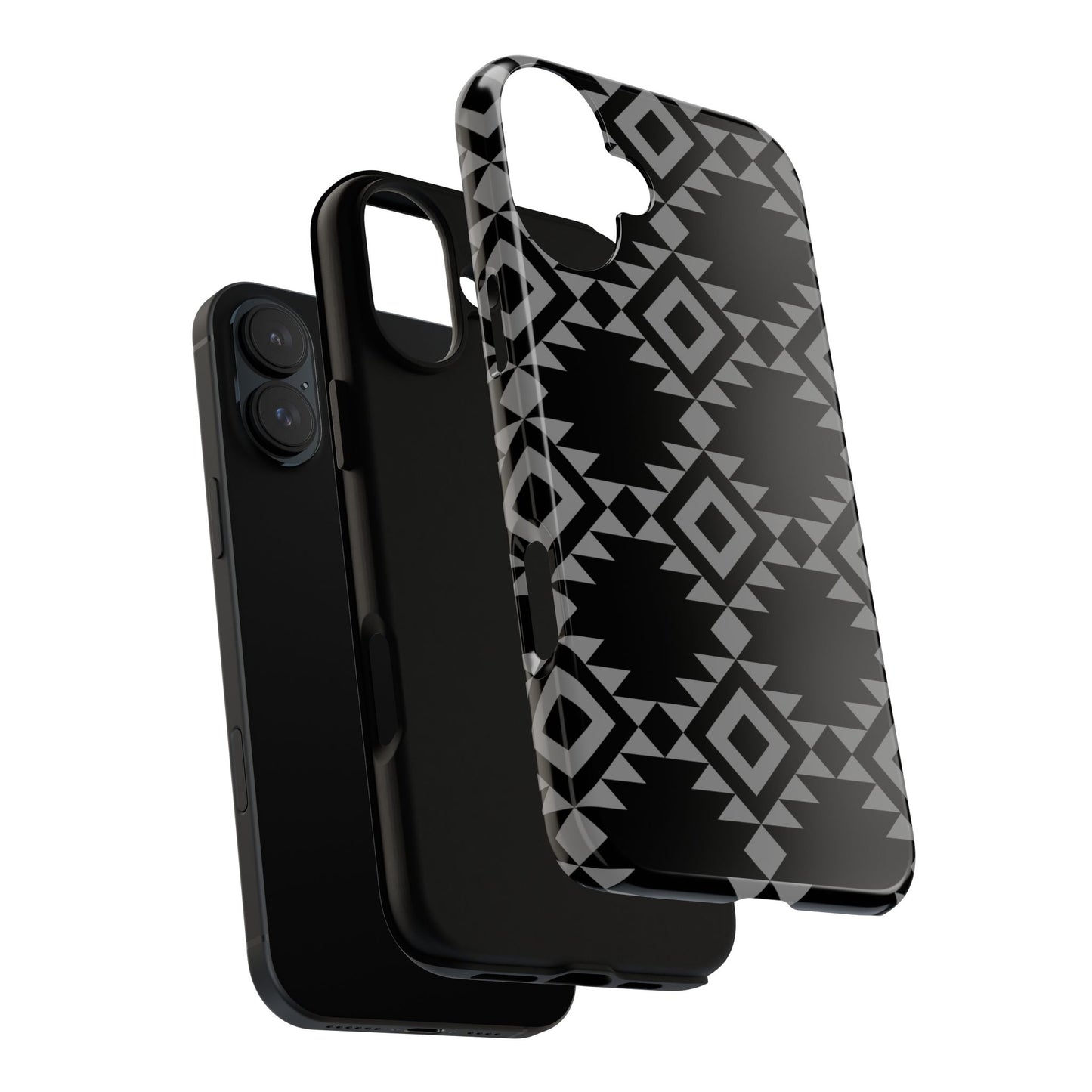 iPHONE Tribal Pattern Black and Grey Tough Phone Case | MADE FOR HIM AND HER