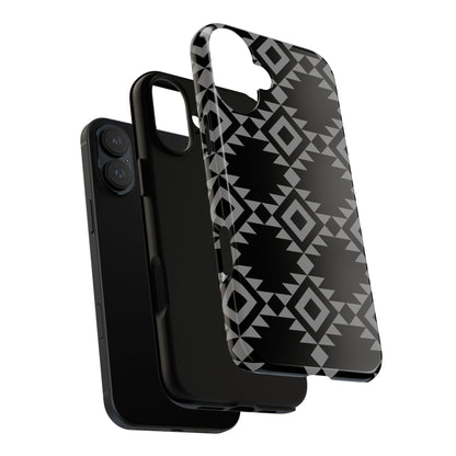 iPHONE Tribal Pattern Black and Grey Tough Phone Case | MADE FOR HIM AND HER