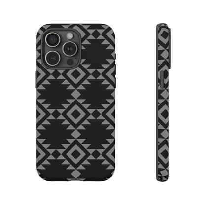 iPHONE Tribal Pattern Black and Grey Tough Phone Case | MADE FOR HIM AND HER
