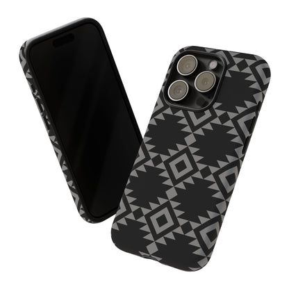 iPHONE Tribal Pattern Black and Grey Tough Phone Case | MADE FOR HIM AND HER