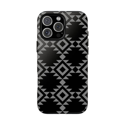 iPHONE Tribal Pattern Black and Grey Tough Phone Case | MADE FOR HIM AND HER