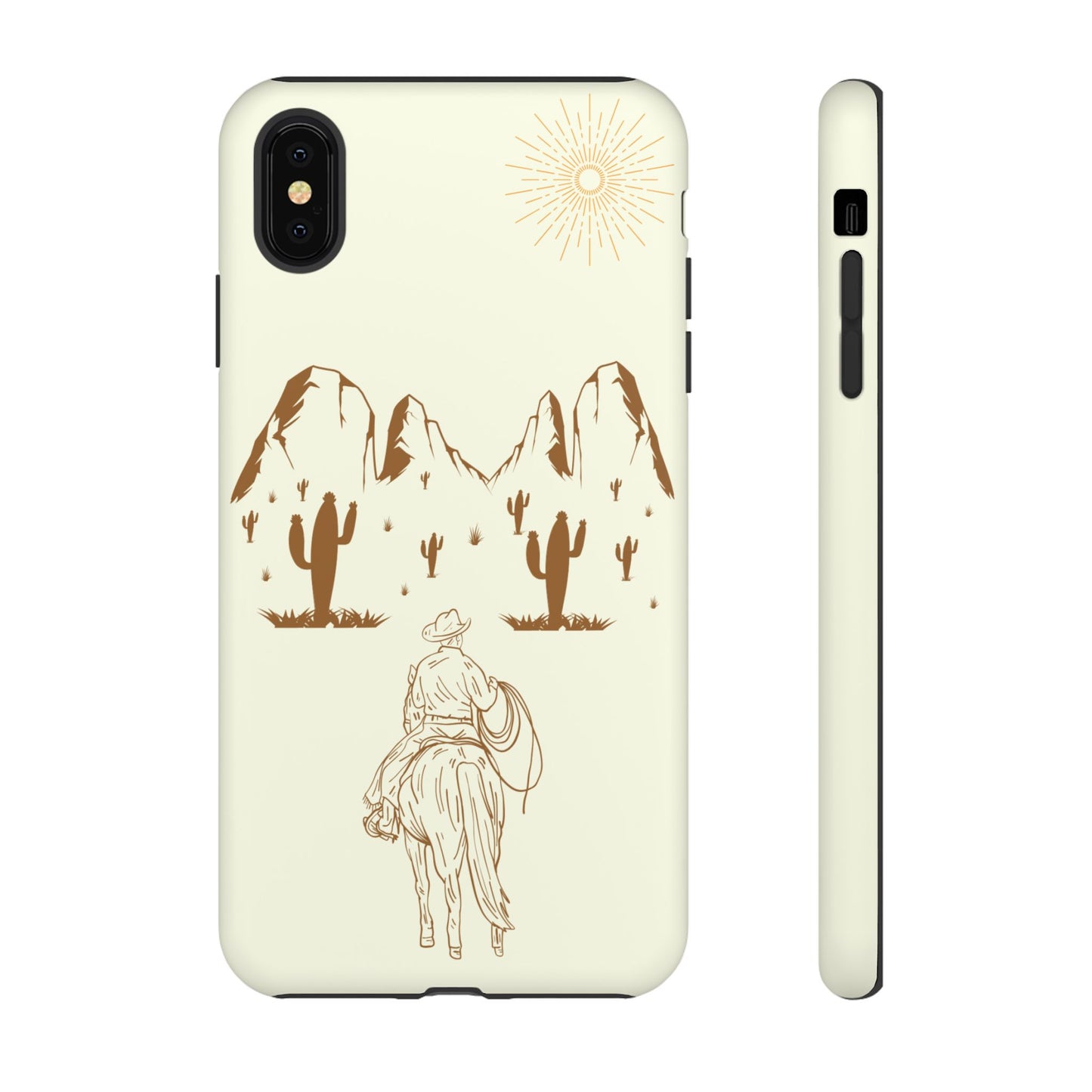 iPHONE Cowboy Riding into the Sunset Tough Phone Case