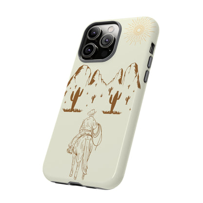 iPHONE Cowboy Riding into the Sunset Tough Phone Case