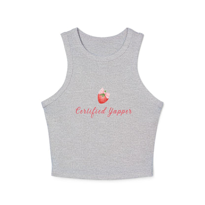 Certified Yapper Women's Micro Rib Racer Tank Top - Trendy and Fun