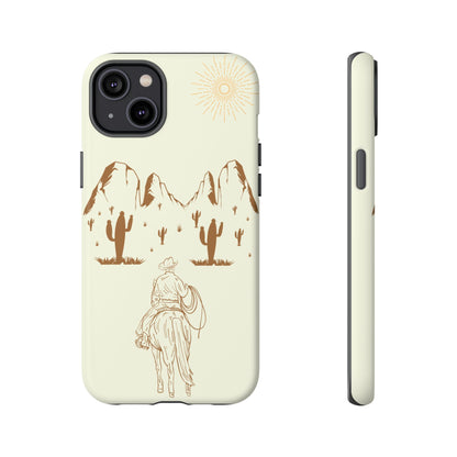 iPHONE Cowboy Riding into the Sunset Tough Phone Case