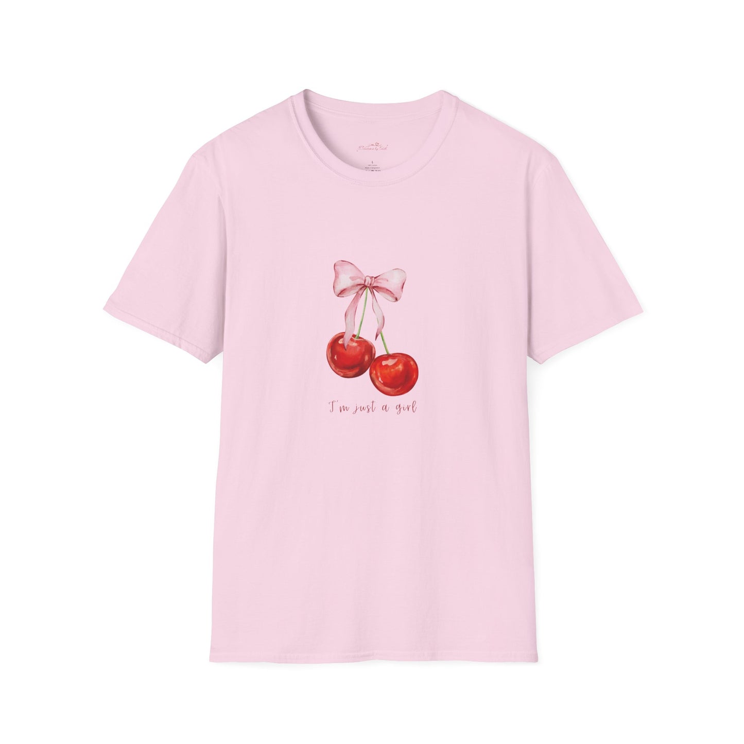 Cute Cherry Graphic T-Shirt - "I’m Just a Girl"