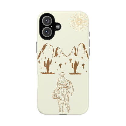 iPHONE Cowboy Riding into the Sunset Tough Phone Case