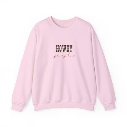 Howdy Pumpkin Crewneck Sweatshirt, Unisex Fall Sweatshirt, Cozy Autumn Apparel, Thanksgiving Gift, Casual Layer