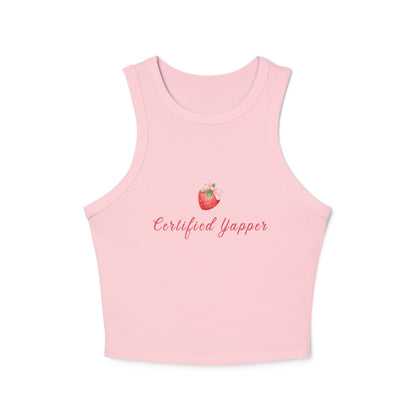 Certified Yapper Women's Micro Rib Racer Tank Top - Trendy and Fun