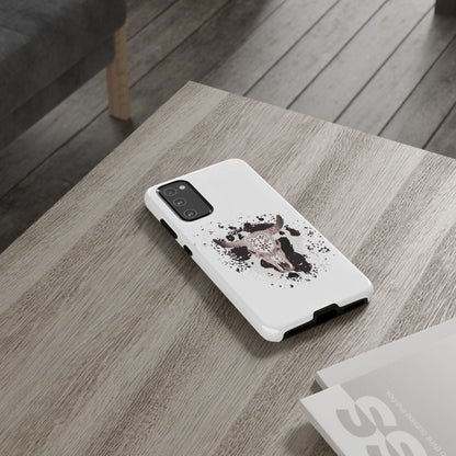 SAMSUNG Bull Skull with Cow Print Tough Phone Case l Gift for Him, Western Style