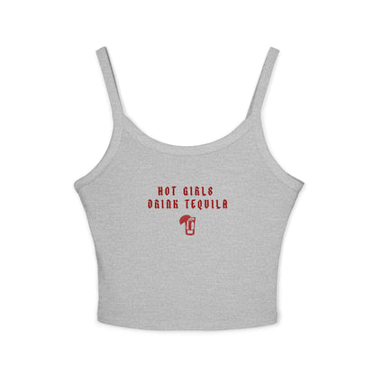 Hot Girls Drink Tequila Tank Top for Women - Trendy Spaghetti Strap Summer Wear