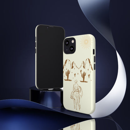 iPHONE Cowboy Riding into the Sunset Tough Phone Case