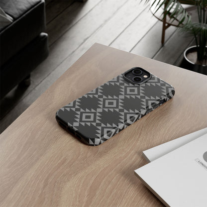iPHONE Tribal Pattern Black and Grey Tough Phone Case | MADE FOR HIM AND HER